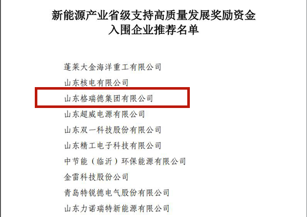 尊龙集团官网集团入选新能源产业省级支持高质量发展十强企业